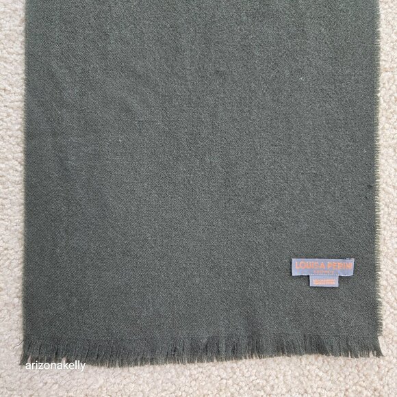 DARK GREEN Cashmere Scarf Louisa Pernini - Picture 3 of 9